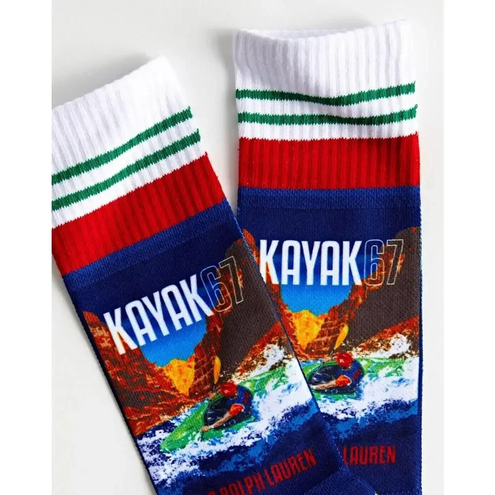 Polo Ralph Lauren Big Water Kayak Ride Racing Crew Socks 1-Pair‎ New